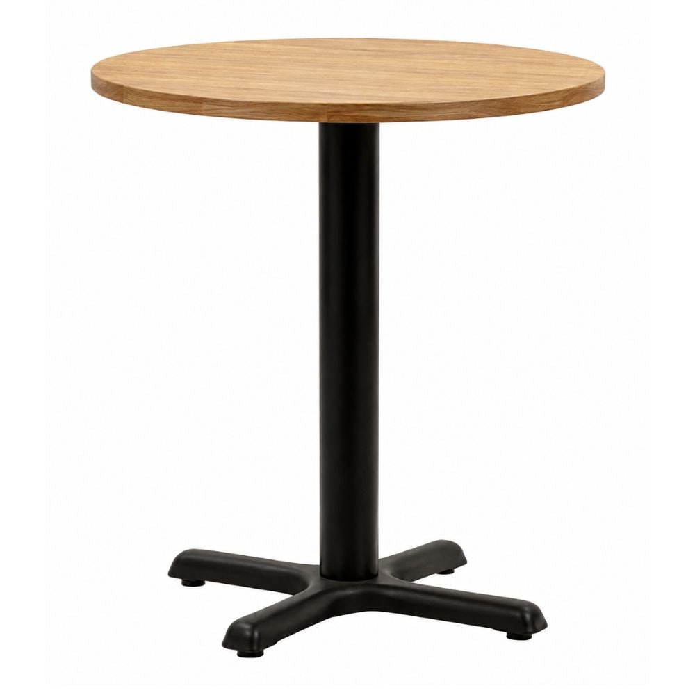 Mesa de Terraza para Hotel - NOGAL BEAT ANALÍ - Ø70 cm - Natural - Madera de Teca y Hierro - MESA ANALÍ D:70 Natural - CAMCO - NOGAL BEAT - Mesa de Terraza
