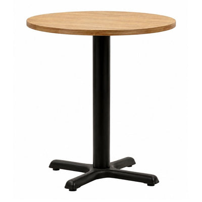 Mesa de Terraza para Hotel - NOGAL BEAT ANALÍ - Ø70 cm - Natural - Madera de Teca y Hierro - MESA ANALÍ D:70 Natural - CAMCO - NOGAL BEAT - Mesa de Terraza