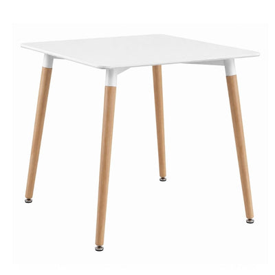 Mesa de Terraza para Hotel - NOGAL BEAT PERLA - 80 × 80 cm - Varios Colores - Madera Haya y Polipropileno - MESA PERLA 80 x 80 Blanco - CAMCO - NOGAL BEAT - Mesa de Terraza