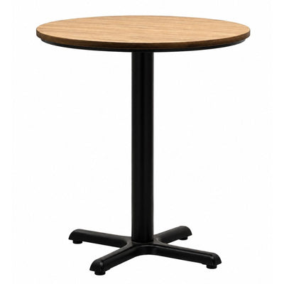 Mesa de Terraza para Zona de Jardín - NOGAL BEAT ANALÍ - Ø80 cm - Natural - Madera de Teca y Hierro - MESA ANALÍ D:80 Natural - CAMCO - NOGAL BEAT - Mesa de Terraza
