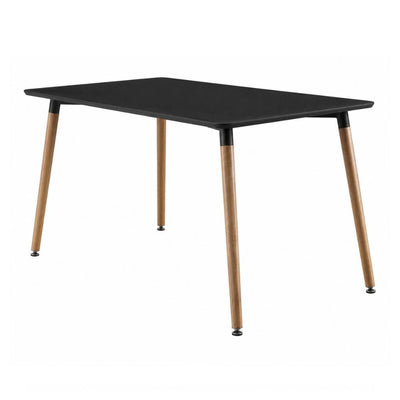 Mesa de Terraza para Zona de Jardín - NOGAL BEAT PERLA - 80 × 120 cm - Varios Colores - Madera Haya y Polipropileno - MESA PERLA 80 x 120 Negro - CAMCO - NOGAL BEAT - Mesa de Terraza