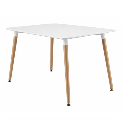 Mesa de Terraza para Zona de Jardín - NOGAL BEAT PERLA - 80 × 120 cm - Varios Colores - Madera Haya y Polipropileno - MESA PERLA 80 x 120 Blanco - CAMCO - NOGAL BEAT - Mesa de Terraza