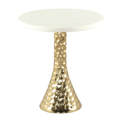 Mesa Decorativa para Sala de Espera - ZUO LIRA - Varios Colores - Cubierta de Mármol Natural y Estructura de Hierro Electrochapado - 110953 - Zuo - NOGAL BEAT - Mesa Comercial Interior