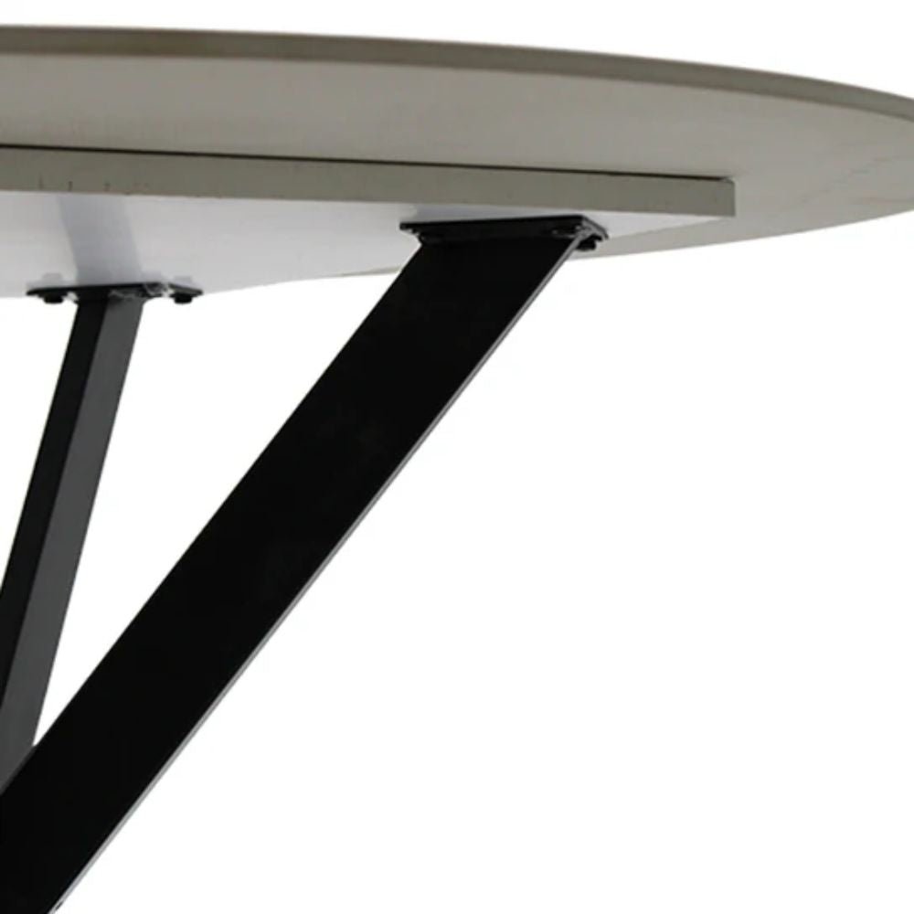 MESA KINGSTRONG ALATRI | Mesa Ocasional de Comedor | 75 cm | Patas con Recubrimiento en Polvo | Piedra Sinterizada | Interior - MESA0904589 - Mundo In - NOGAL BEAT - Mesas