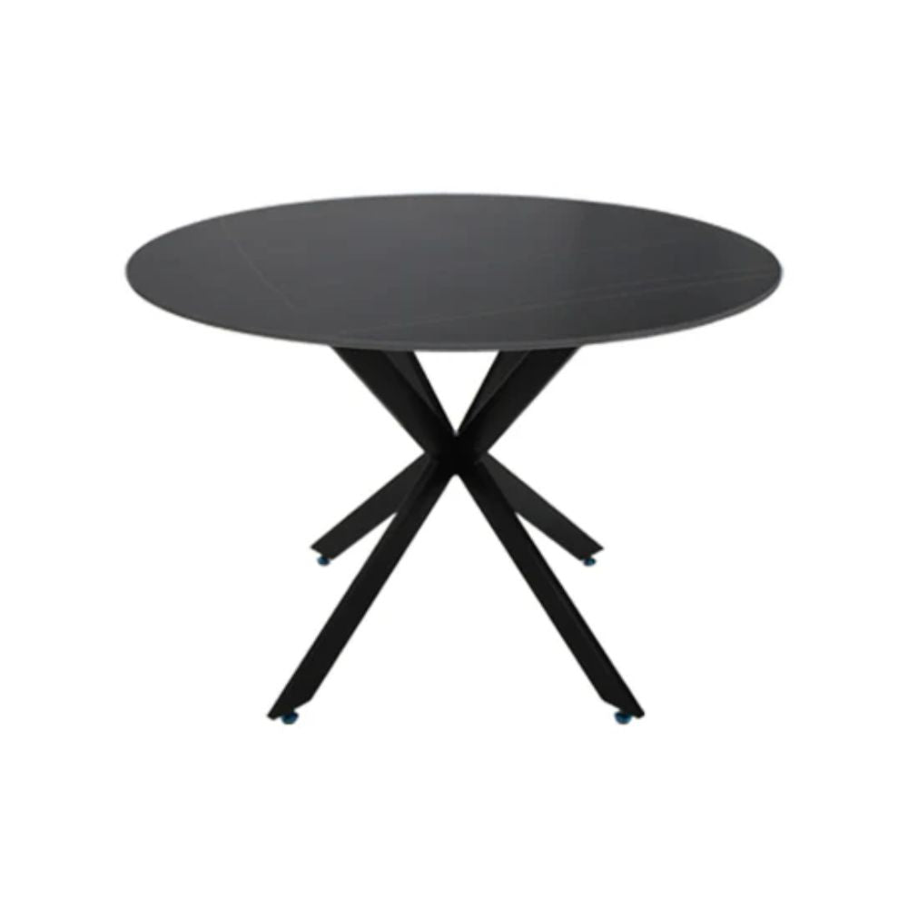 MESA KINGSTRONG ALATRI | Mesa Ocasional de Comedor | 75 cm | Patas con Recubrimiento en Polvo | Piedra Sinterizada | Interior - MESA0904589 - Mundo In - NOGAL BEAT - Mesas