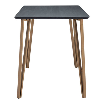 Mesa Mostrador para Bistró - ZUO DEUS - Negro - Cubierta de MDF Símil Madera y Estructura de Acero Pintado - 101890 - Zuo - NOGAL BEAT - Mesa Comercial Interior