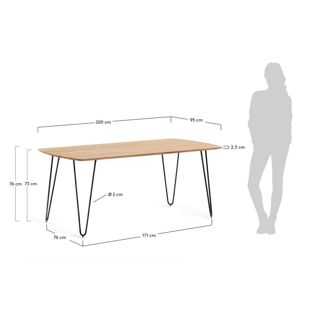 MESA NOGAL BEAT BARCLI MESA | Mesa de Comedor | 75 cm | Madera Teka | Interior - Barcli mesa - IDELIKA - NOGAL BEAT - Mesas