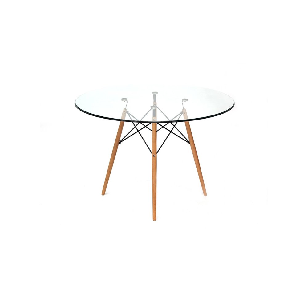 MESA NOGAL BEAT BERLÍN TABLE 1M CRISTAL | Mesa Ocasional Casual Interiores Departamento Estilizada Elegante | 110 cm | Base 4 Puntas | Cristal | Interior | Restaurante Mesa Desayunador Zona de Comida Hotel Comedor Salones de Banquetes Hogar MDO