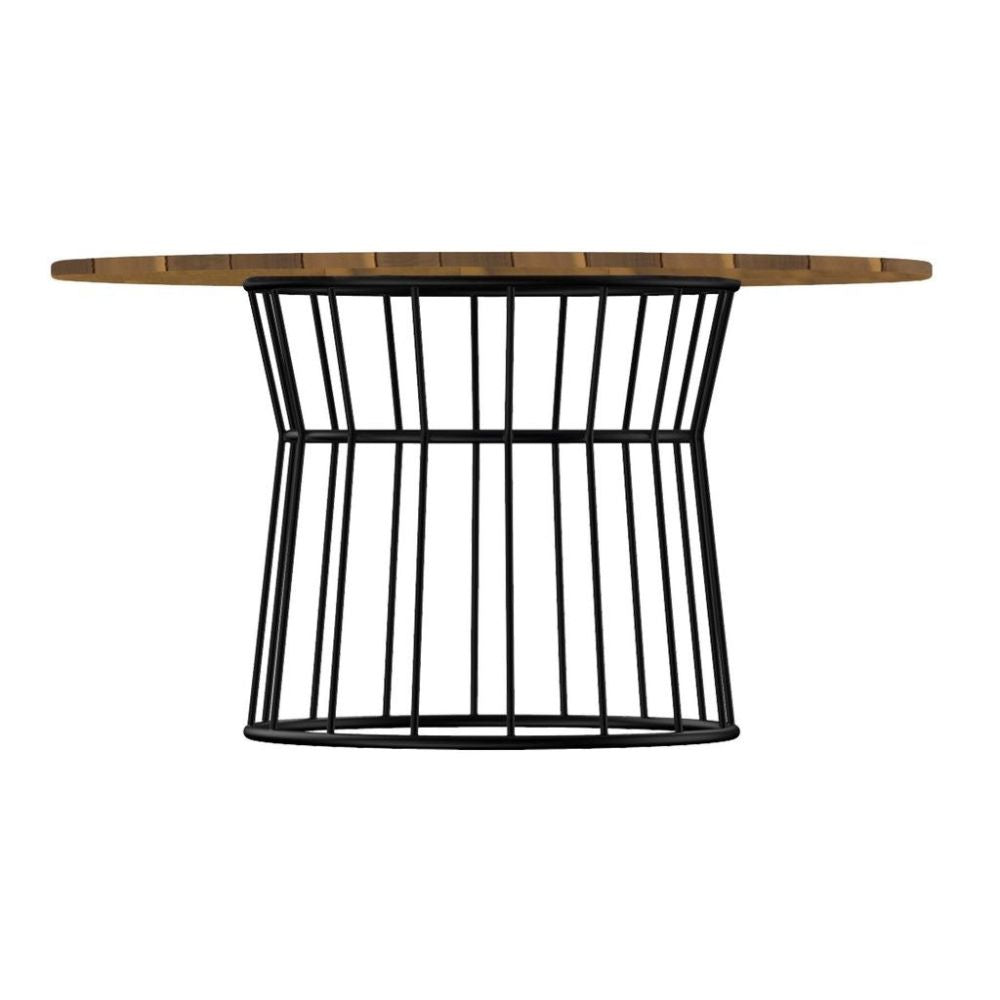 MESA NOGAL BEAT CAMPECHE MESA + 160 DIAMETRO | Mesa Ocasional para Terraza | 75 cm | Estructura Acero Madera Parota | Exterior Techado - Campeche mesa + 160 diámetro - IDELIKA - NOGAL BEAT - Mesas