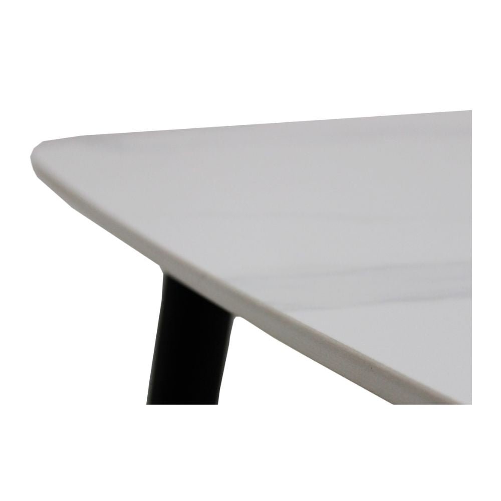 MESA NOGAL BEAT COMEDOR BELLADONA MESA | Mesa de Comedor | Mármol Porcelanato | Base Metal | Blanco | Interior - Belladona mesa - IDELIKA - NOGAL BEAT - Mesas