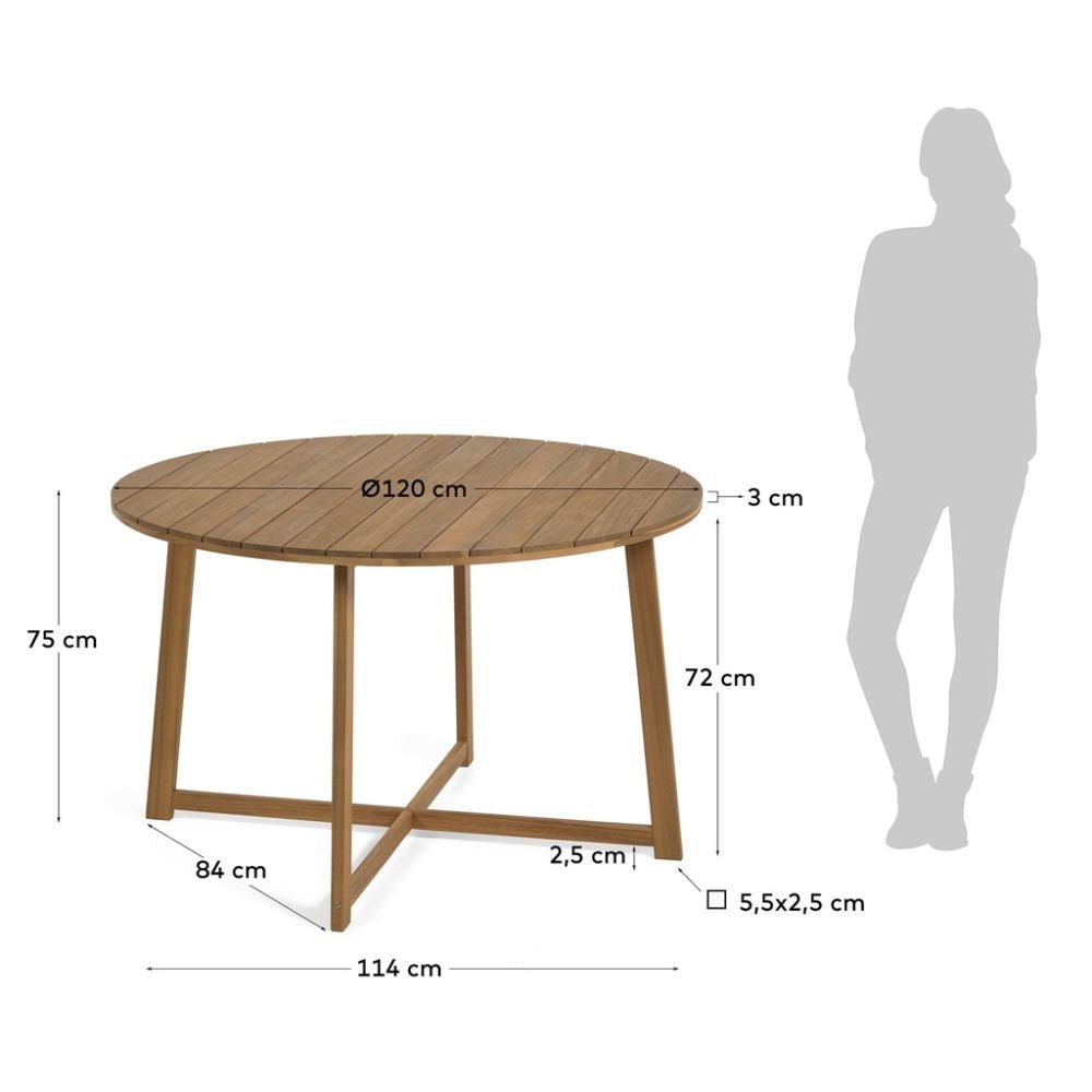 MESA NOGAL BEAT DAFNE MESA | Mesa de Comedor | 75 cm | Madera de Acacia | Interior - Dafne mesa - IDELIKA - NOGAL BEAT - Mesas