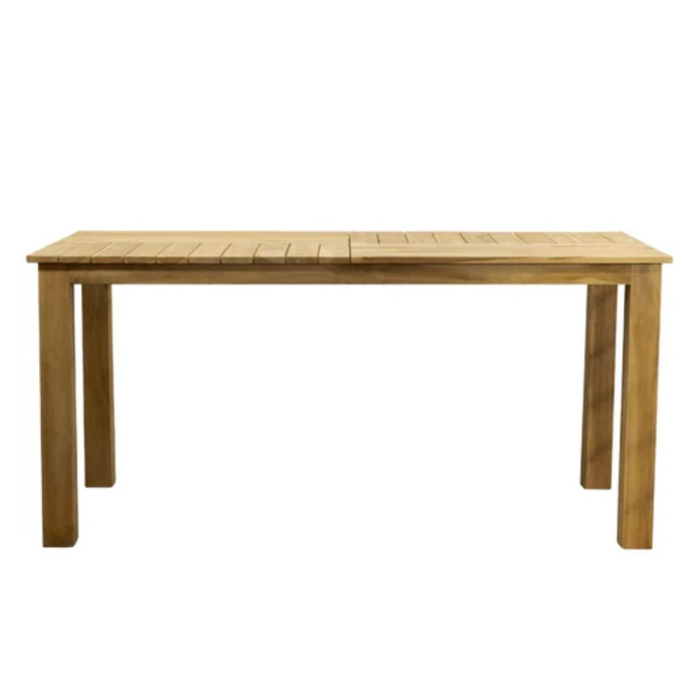 MESA NOGAL BEAT PARQUETE 160 cm x 80 cm | Mesa Ocasional para Comedor Terraza | 75 cm | Extructura de Teca | Natural | Interior - PARQUETE 75cm x 160cm x 80cm - Camco - NOGAL BEAT - Mesas