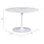 MESA NOGAL BEAT PHOENIX | Mesa para Comedor | 76 cm | Estructura Aluminio | Blanco | Mármol MDF | Interior - 109208 - Zuo - NOGAL BEAT - Mesas