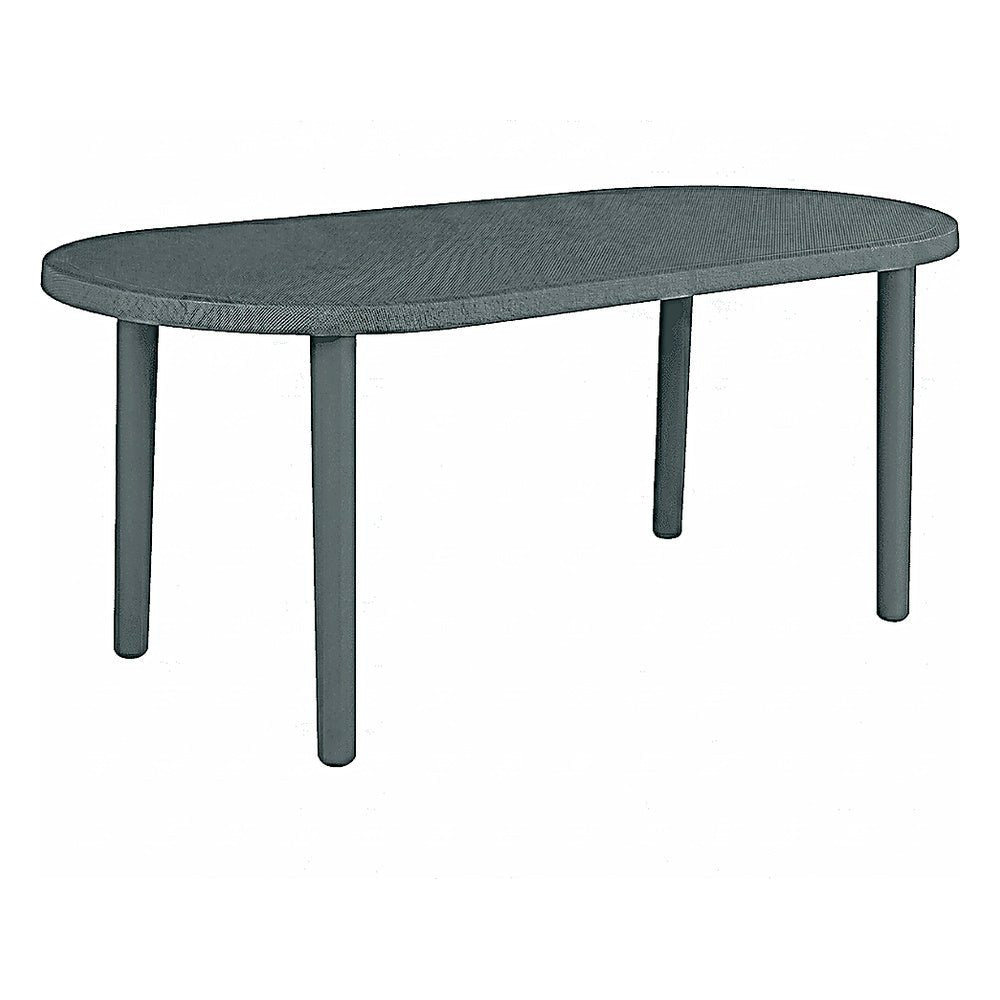 Mesa Ovalada al Aire Libre Reciclada - RESOL OLOT RECYCLED 180 X 90 - Varios Colores - 4 Puntas con Agujero Parasol y Protección UV - 06477 - Resol - NOGAL BEAT - Mesa de Terraza