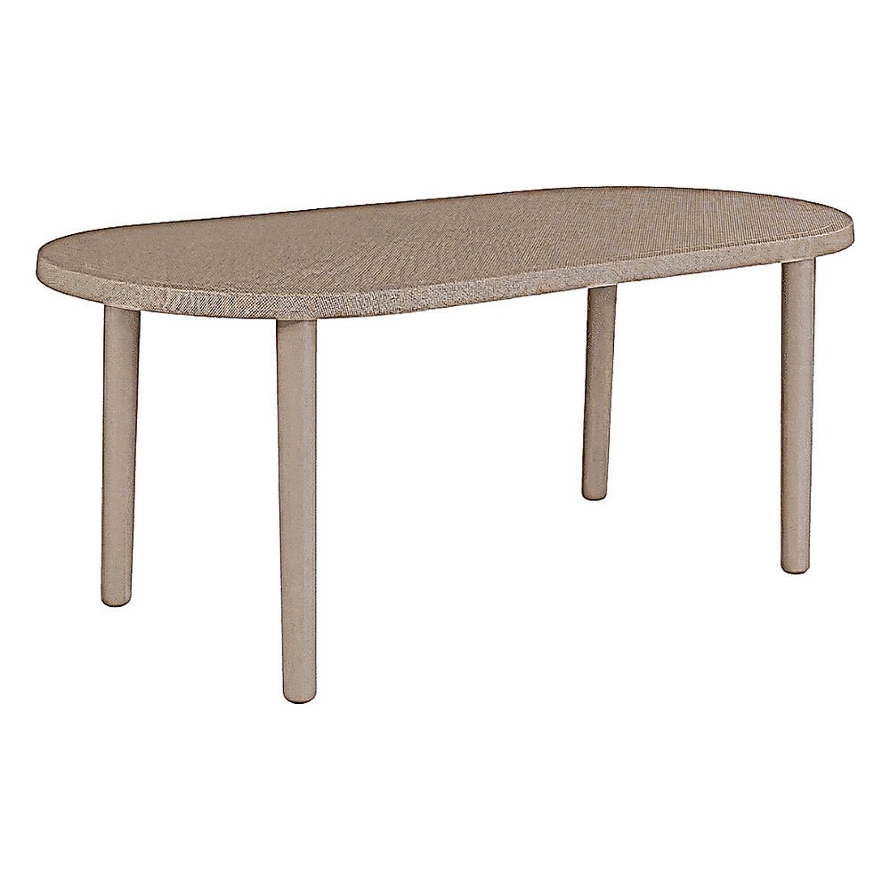 Mesa Ovalada al Aire Libre Reciclada - RESOL OLOT RECYCLED 180 X 90 - Varios Colores - 4 Puntas con Agujero Parasol y Protección UV - 06478 - Resol - NOGAL BEAT - Mesa de Terraza