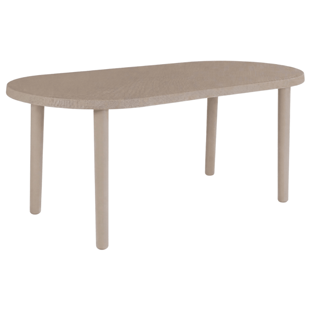 Mesa Ovalada al Aire Libre Reciclada - RESOL OLOT RECYCLED 180 X 90 - Varios Colores - 4 Puntas con Agujero Parasol y Protección UV - 6478 - Resol - NOGAL BEAT - Mesas