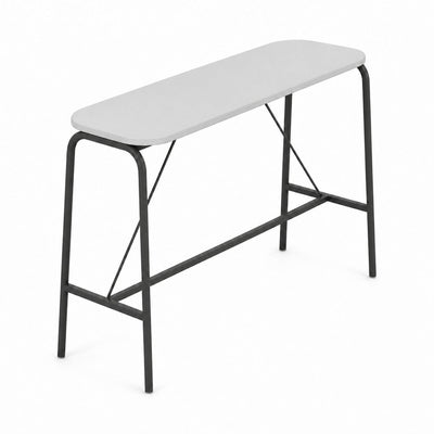 Mesa Periquera Alta - VERSA STYLE - Estructura Blanco - Cubierta Oval 19 mm - AL-3900 VERSA STYLE - VERSA - NOGAL BEAT - Mesa Periquera