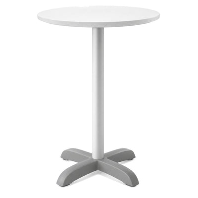 Mesa Periquera Circular D-70 para Bar y Cafetería - LABENZE MESA DODO 160-07041 - Blanco - Cubierta de Polipropileno con Columna de Aluminio Altura 1.10 m - 160-07041-ESP - Labenze - NOGAL BEAT - Mesa Periquera