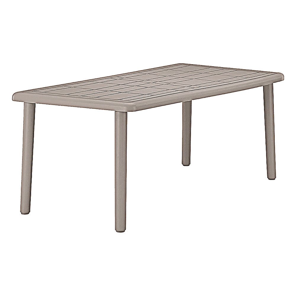 Mesa Rectangular al Aire Libre Reciclada - RESOL OLOT RECYCLED 180 X 90 - Varios Colores - 4 Puntas con Agujero Parasol y Protección UV - 06482 - Resol - NOGAL BEAT - Mesa de Terraza
