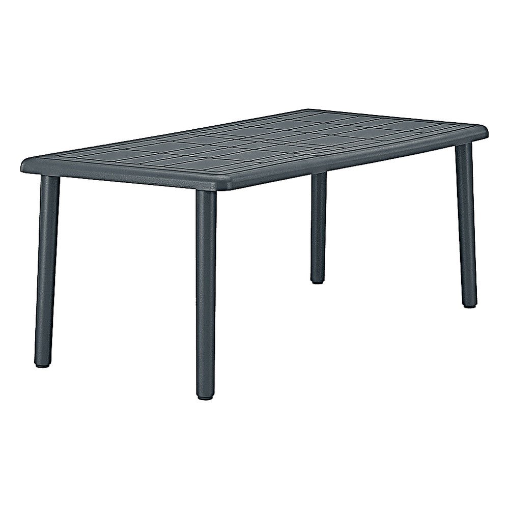 Mesa Rectangular al Aire Libre Reciclada - RESOL OLOT RECYCLED 180 X 90 - Varios Colores - 4 Puntas con Agujero Parasol y Protección UV - 06481 - Resol - NOGAL BEAT - Mesa de Terraza