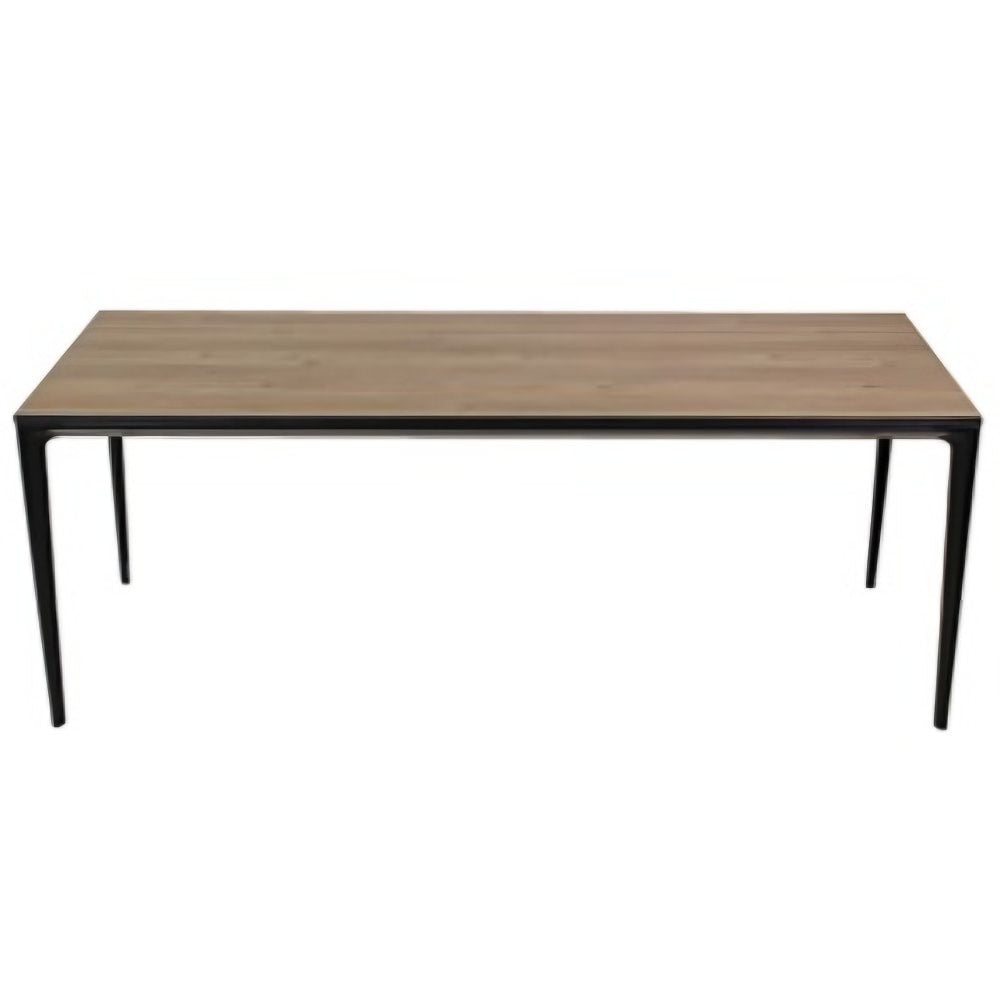 Mesa Rectangular para Reunión y Restaurante - NOGAL BEAT AUSTRIA - Natural - Estructura Metálica y Cubierta MDF - MESA RECTANGULAR AUSTRIA MADERA 200*80 - MDO - NOGAL BEAT - Mesa Comercial Interior