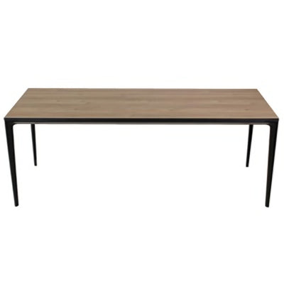 Mesa Rectangular para Reunión y Restaurante - NOGAL BEAT AUSTRIA - Natural - Estructura Metálica y Cubierta MDF - MESA RECTANGULAR AUSTRIA MADERA 200*80 - MDO - NOGAL BEAT - Mesa Comercial Interior