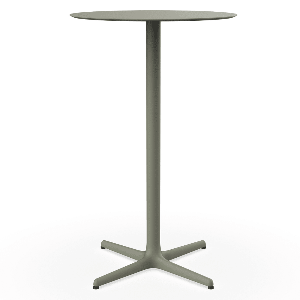 Mesa Redonda Periquera para Bistró al Aire Libre - RESOL TOLEDO ALTA Ø70 - Varios Colores - Estructura de Aluminio y Sobre en HPL - 06143 - Resol - NOGAL BEAT - Mesa Periquera