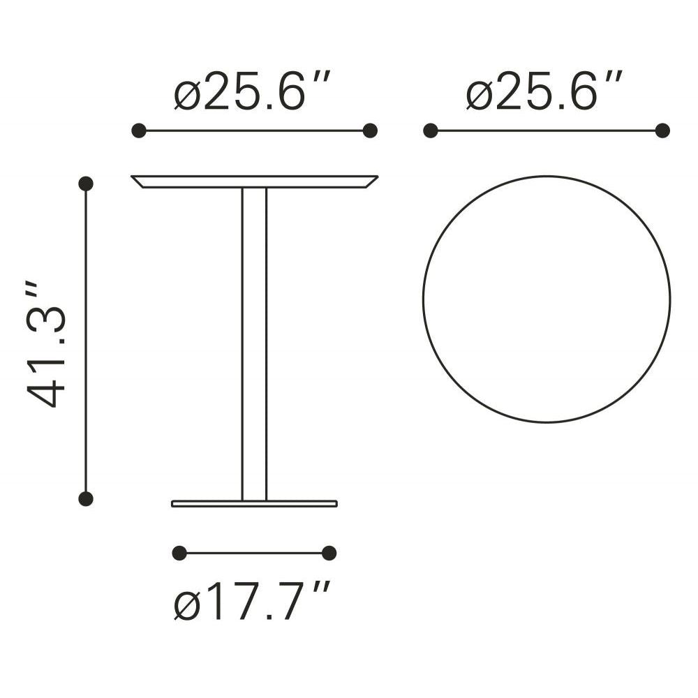 MESA ZUO BERGEN | Mesa Moderna para Bar | 105 cm | Base Acero Inoxidable | Nogal | MDF Enchapado en Nogal | Interior - 100053 - Zuo - NOGAL BEAT - Mesas