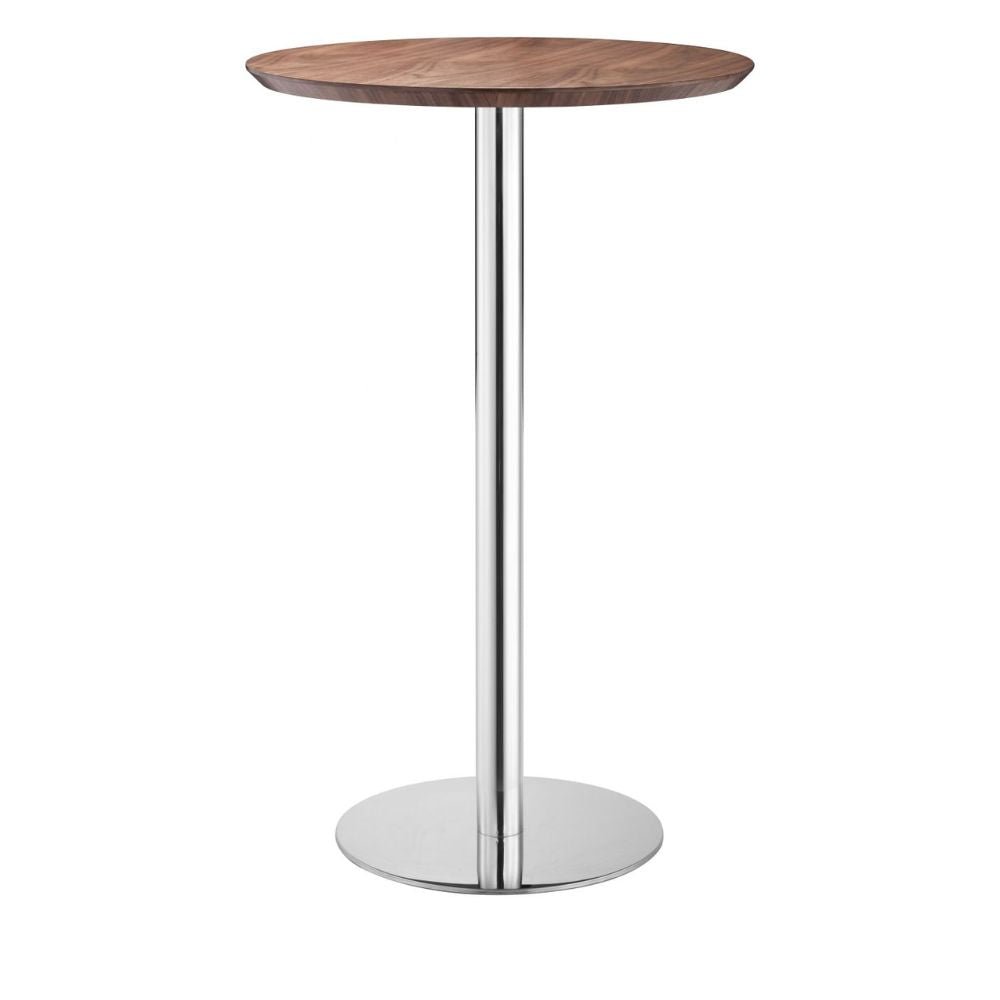 MESA ZUO BERGEN | Mesa Moderna para Bar | 105 cm | Base Acero Inoxidable | Nogal | MDF Enchapado en Nogal | Interior - 100053 - Zuo - NOGAL BEAT - Mesas