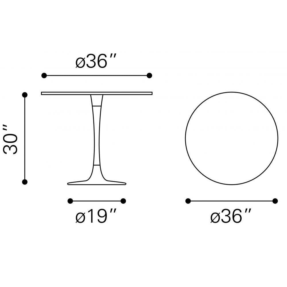 MESA ZUO FULLERTON | Mesa de Comedor para Hogar | Acero Aluminio Recubierto de Polvo | Mármol MDF | Interior - 101842 - Zuo - NOGAL BEAT - Mesas