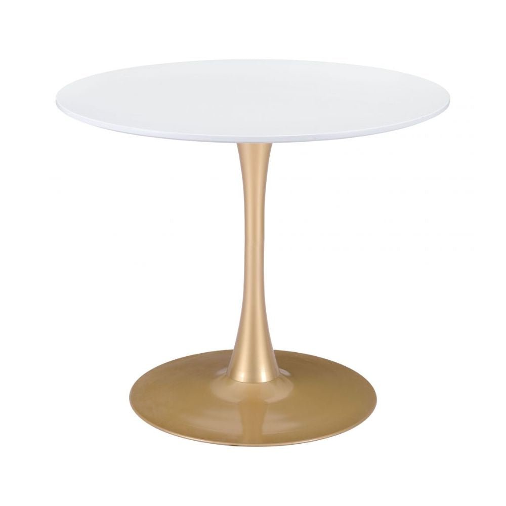 MESA ZUO OPUS | Mesa de Comedor | 77 cm | Oro Blanco | MDF Pintado | Acero Recubierto Polvo | Interior - 101568 - Zuo - NOGAL BEAT - Mesas