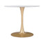 MESA ZUO OPUS | Mesa de Comedor | 77 cm | Oro Blanco | MDF Pintado | Acero Recubierto Polvo | Interior - 101568 - Zuo - NOGAL BEAT - Mesas