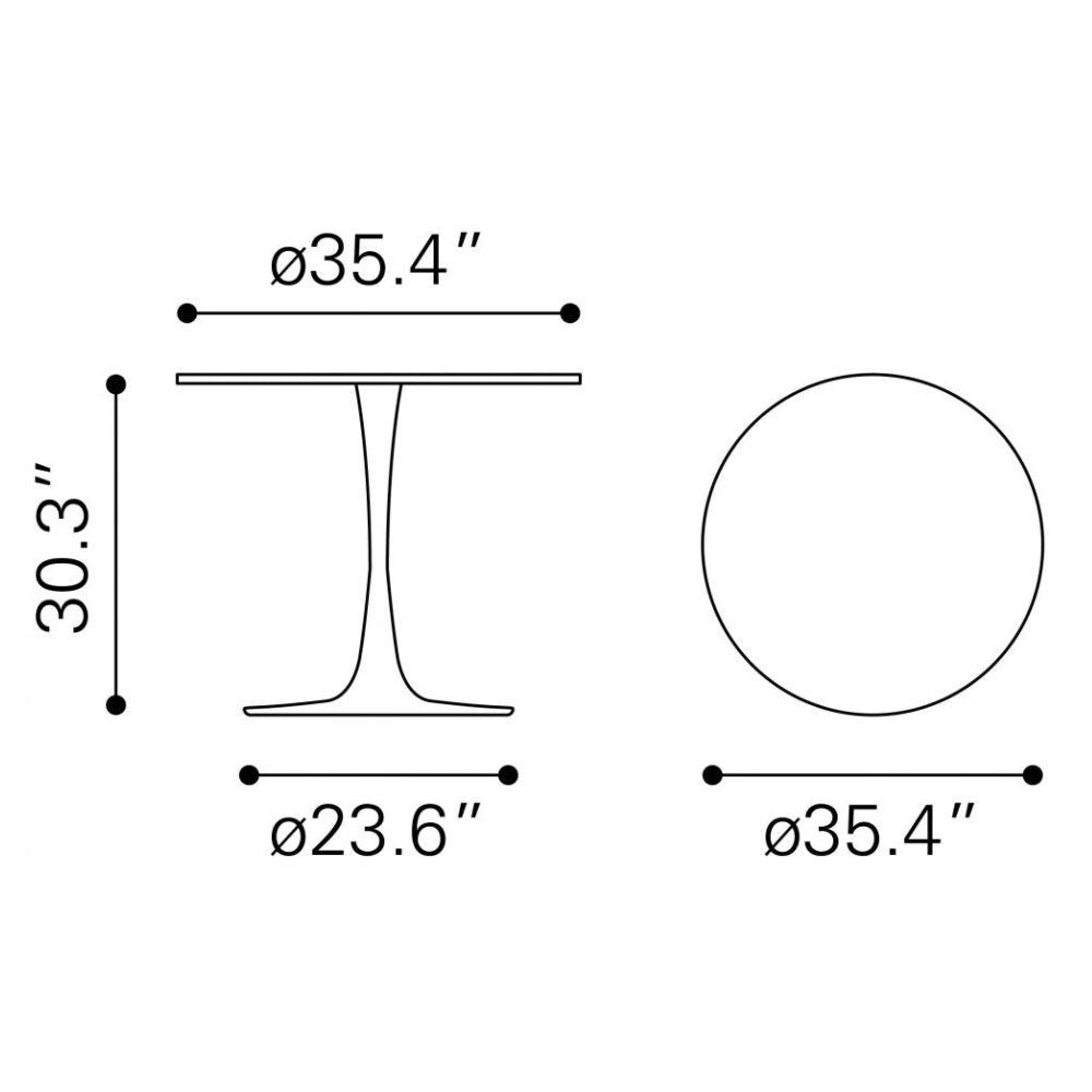 MESA ZUO OPUS | Mesa de Comedor | 77 cm | Oro Blanco | MDF Pintado | Acero Recubierto Polvo | Interior - 101568 - Zuo - NOGAL BEAT - Mesas