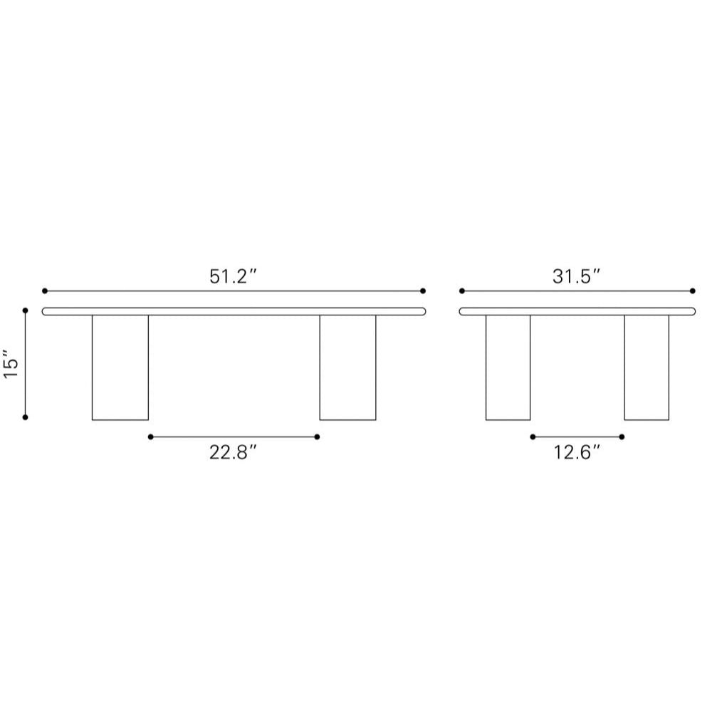 MESA ZUO RISAN | Mesa de Centro para Hogar | 39 cm | Madera de mango blanqueada | Interior - 109918 - Zuo - NOGAL BEAT - Mesas