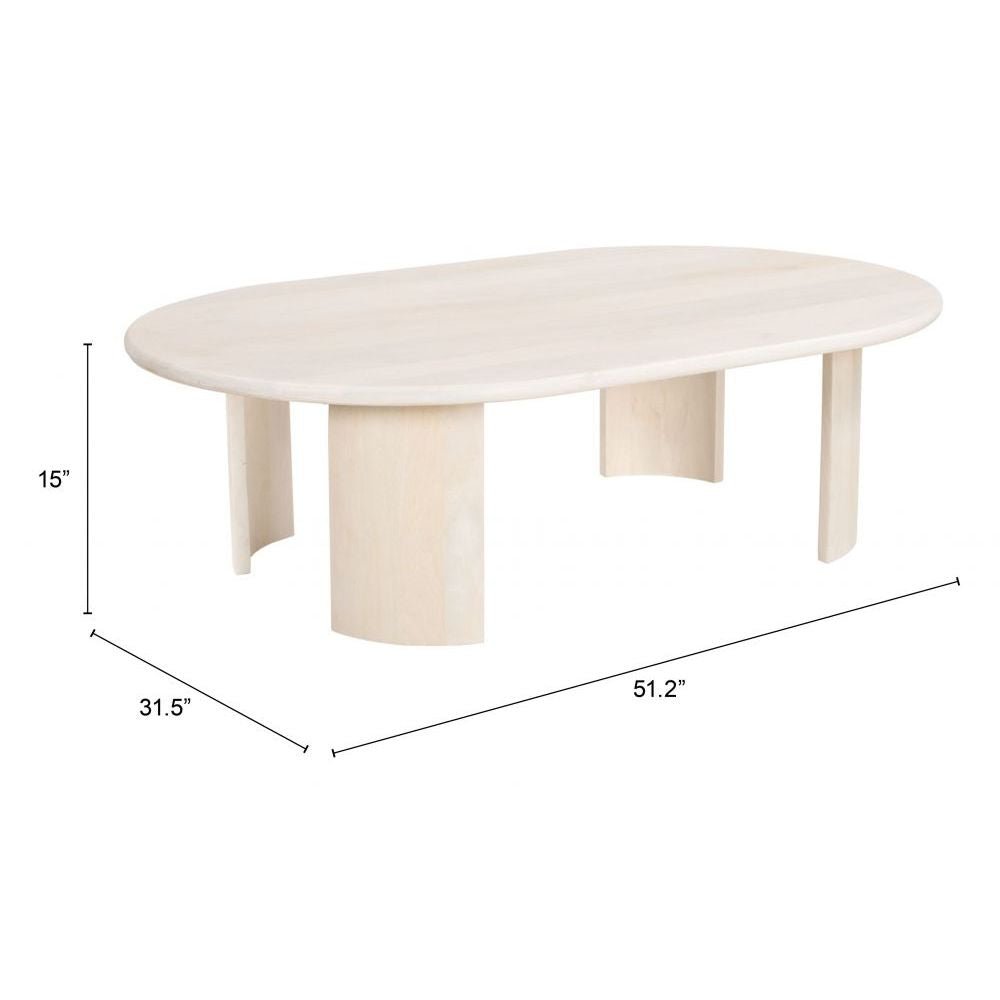 MESA ZUO RISAN | Mesa de Centro para Hogar | 39 cm | Madera de mango blanqueada | Interior - 109918 - Zuo - NOGAL BEAT - Mesas