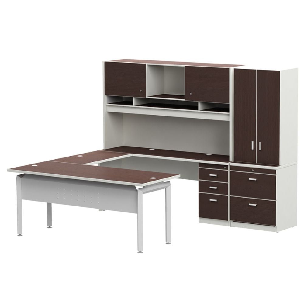 MODULO OFIK KENZA 773 | Modulo Presidente | Escritorio | Cubierta Lateral | Mesa Trabajo | Pedestal | Librero | Archivero | Interior - 773 - OFIK - NOGAL BEAT - Mobiliario