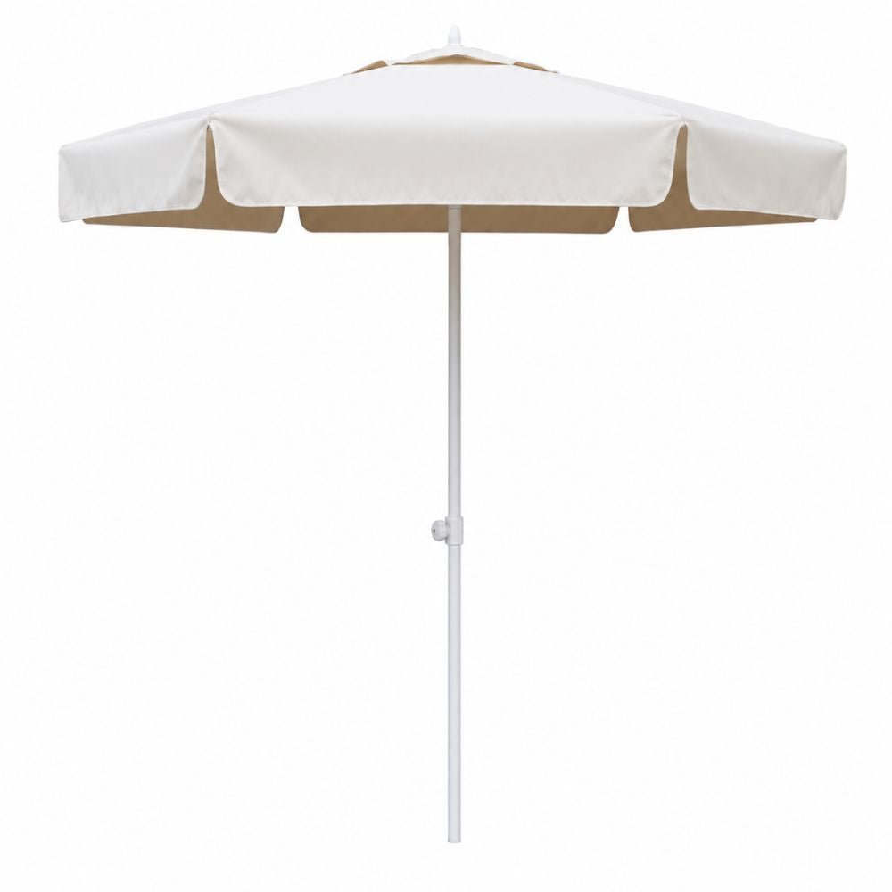 Parasol Comercial Para Cafeterías - RESOL SANTORINI - Marfil - Parasol de aluminio Ø2 m - 06720 - Resol - NOGAL BEAT - Parasol