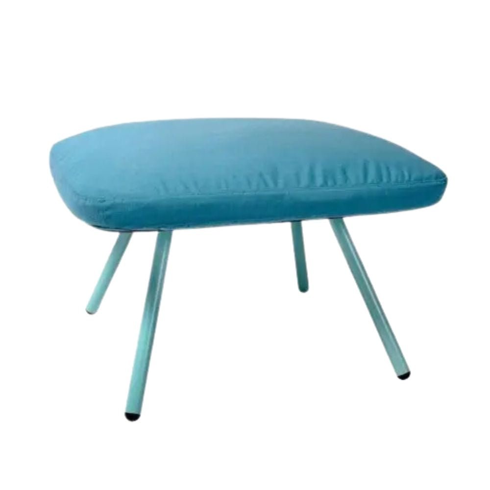 POUF RESOL ANOU 4 PATAS | Pouf Ocasional para Habitación | Estructura Acero | Tablero de HPL Cojín Tapizado Sunbrella | Interior + Exterior - 70350 - Resol - NOGAL BEAT - Bancos