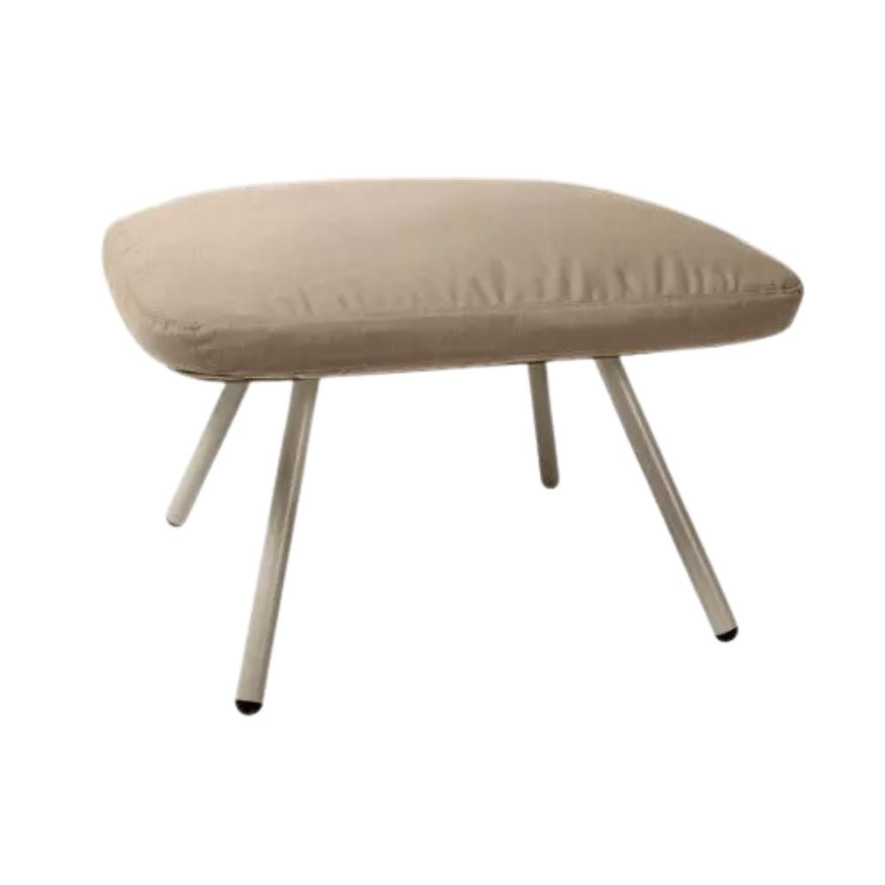 POUF RESOL ANOU 4 PATAS | Pouf Ocasional para Habitación | Estructura Acero | Tablero de HPL Cojín Tapizado Sunbrella | Interior + Exterior - 70352 - Resol - NOGAL BEAT - Bancos