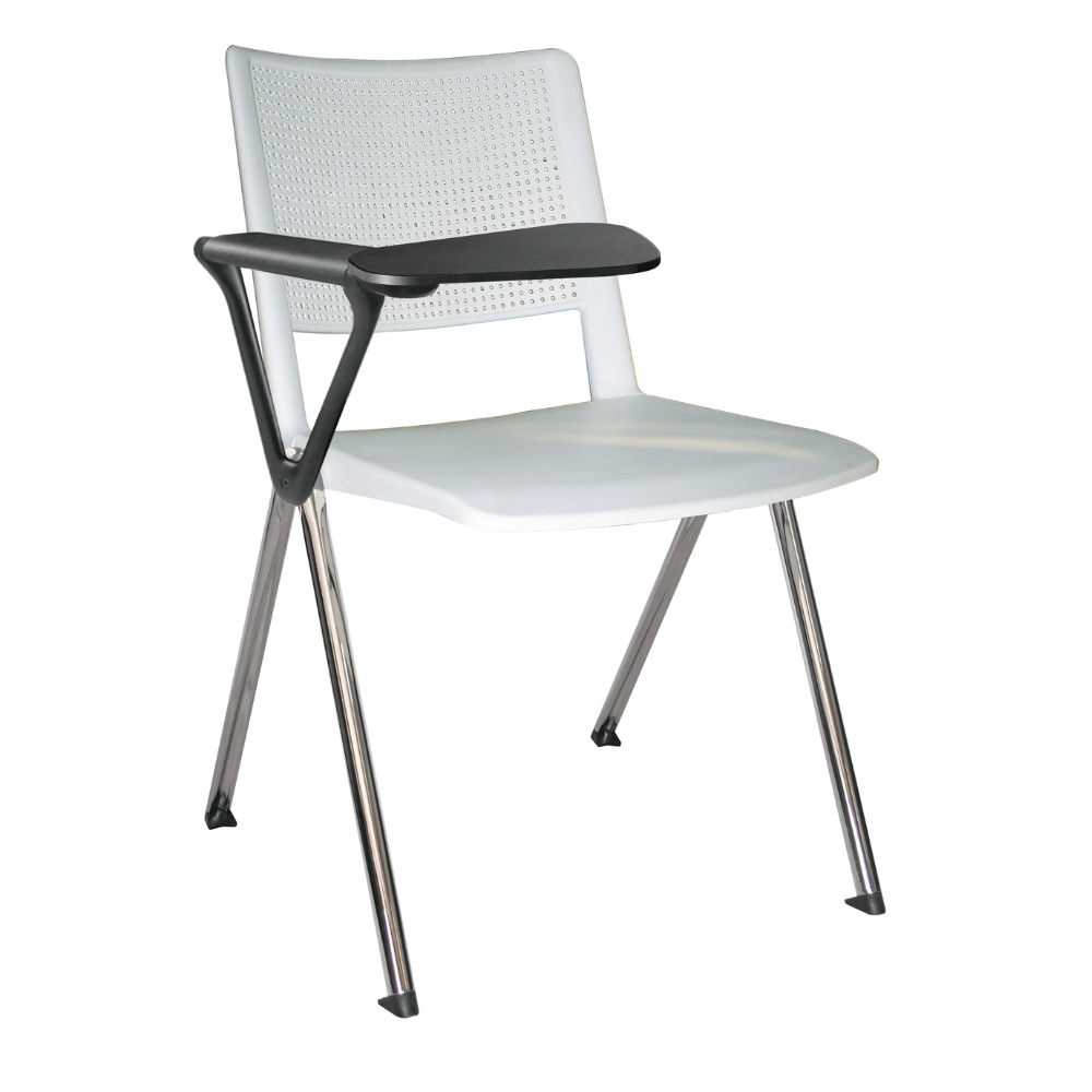 Pupitre para Aula de Capacitación Paleta Lateral Abatible - OFFIHO REVOLUTION OHP - 86CR - Varios Colores - Asiento y Respaldo en Polipropileno - OHP-86CR - OFFIHO - NOGAL BEAT - Sillas de Capacitación