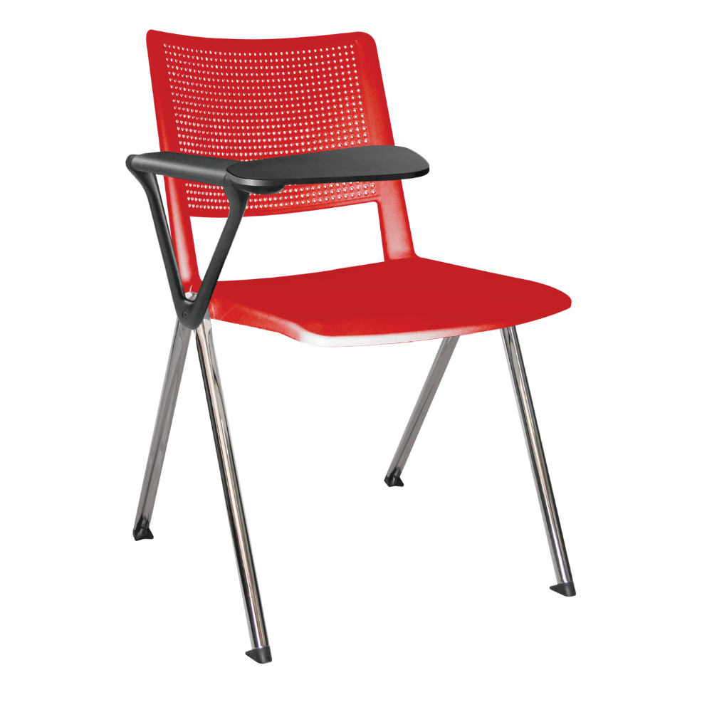 Pupitre para Aula de Capacitación Paleta Lateral Abatible - OFFIHO REVOLUTION OHP - 86CR - Varios Colores - Asiento y Respaldo en Polipropileno - OHP-86CR - OFFIHO - NOGAL BEAT - Sillas de Capacitación