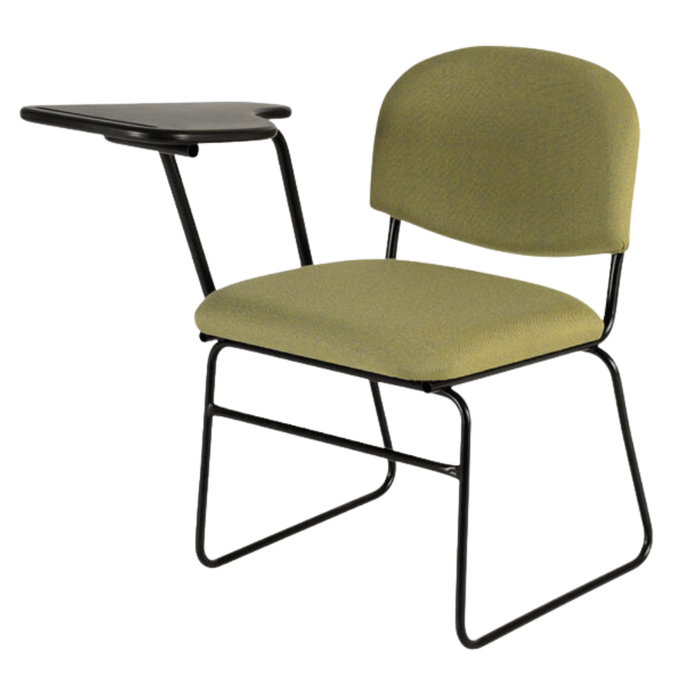 Pupitre escolar ALBAR PL-750 con asiento y respaldo acolchados en hule espuma, paleta lateral y estructura metálica negra
