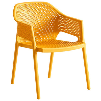 Silla Áreas de Exterior y Terrazas - LABENZE MINUSH 155-20000 - Azafrán - Asiento y Respaldo Perforado con brazos - 155-20000-ESP - Labenze - NOGAL BEAT - Silla de Terraza