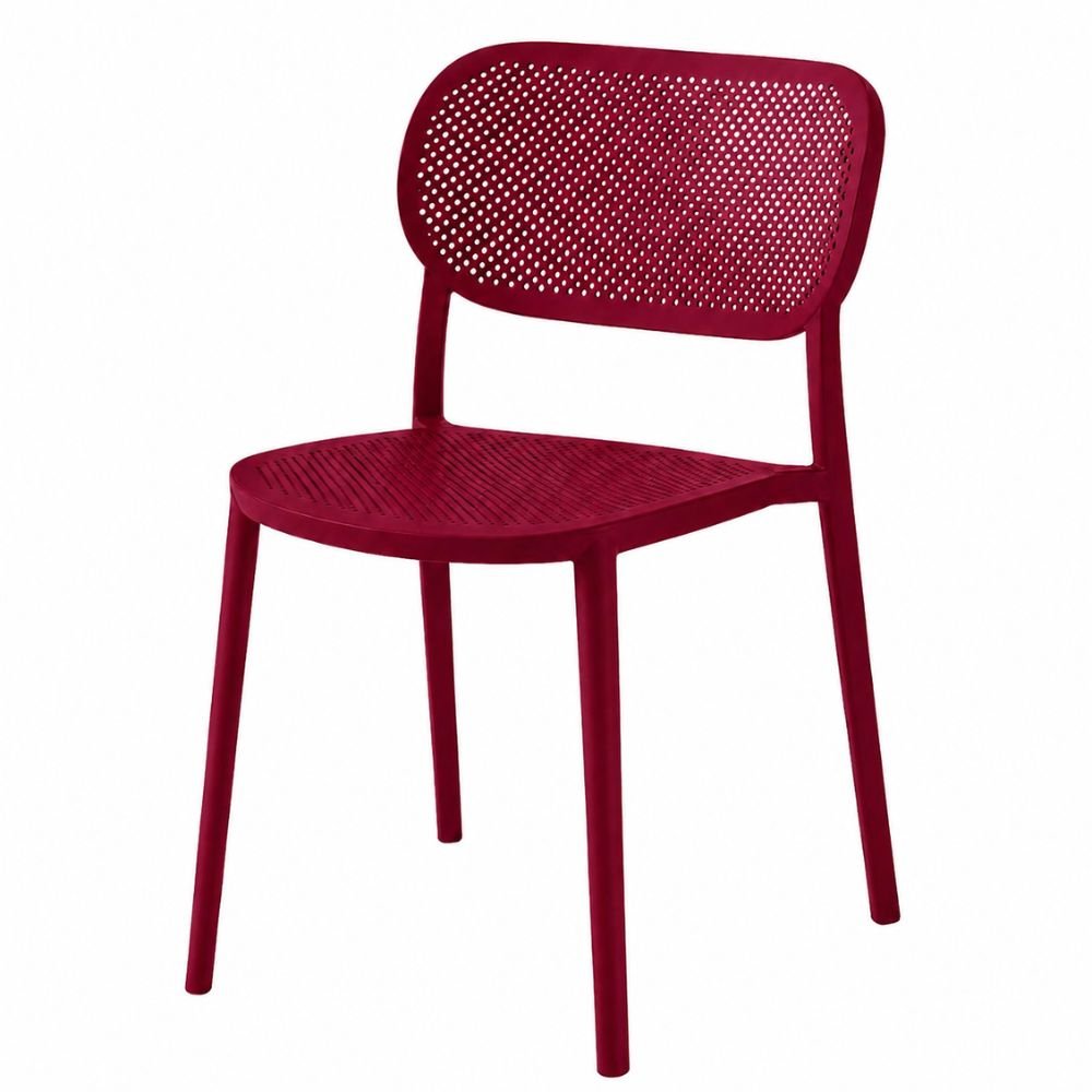 Silla Asiento y Respaldo Perforado - LABENZE NUTA 155-22500 - Varios Colores - Patas Color del Cuerpo y Apilable - 155-22500 - Labenze - NOGAL BEAT - Silla Comercial Interior
