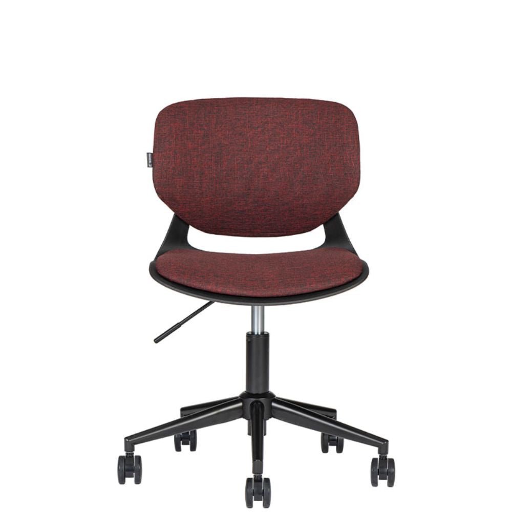 SILLA BRATTI VELA CON RODAJAS | Silla Secretarial para Oficina | Estructura Polipropileno | Base Estrella con rodajas | Interior - VELA CON RODAJAS Asiento y respaldo tapizado Addison - Bratti - NOGAL BEAT - 