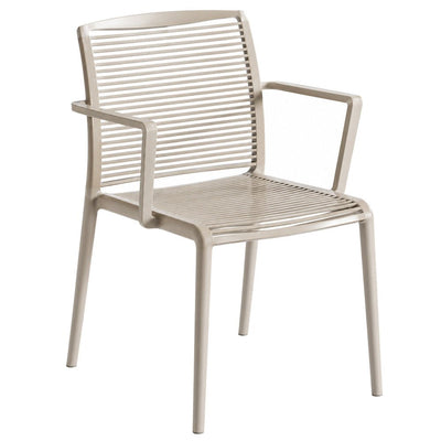 Silla Comercial con Brazos para Terraza y Restaurante - LABENZE AVENICA 155-08100 - Arena - Tecnopolímero Flexible con Estructura Sólida de 4 Patas - 155-08100-ESP - Labenze - NOGAL BEAT - Silla Comercial Exterior