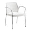 Silla Comercial con Brazos y Respaldo Flexible para Restaurante - INFINITI HALL con brazos 100-0510B - Blanco - Asiento Tapizado con Brazos y 4 Patas en Acero Gris o Cromo - 100-0520B-BCO-ESP - Infiniti - NOGAL BEAT - Silla Comercial Interior