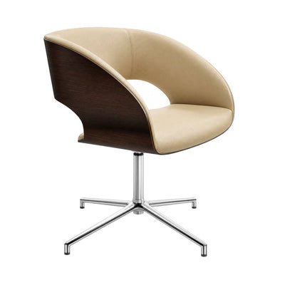 Silla Comercial Ergonómica para Restaurante y Sala de Juntas - INFINITI CHARLOTTE 112-24300 - Varios Colores - Doble Carcasa en Fresno Tapizable con Base de 4 Puntas en Aluminio Pulido - 112-24300-WGE-ESP - Infiniti - NOGAL BEAT - Silla Comercial Interior