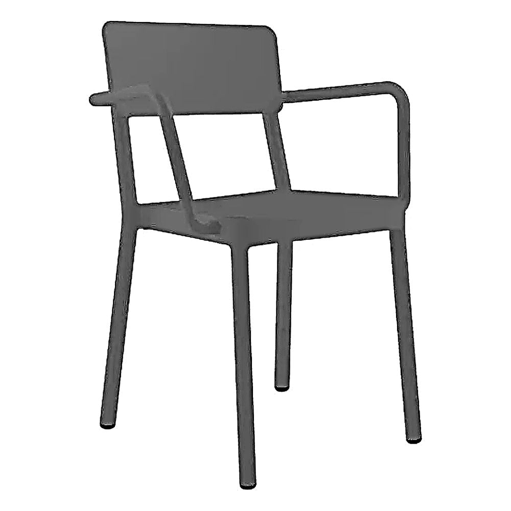 Silla Comercial para Bistró Protección UV - RESOL LISBOA ARMCHAIR - Varios Colores - Asiento y Respaldo en Polipropileno - 00961 - Resol - NOGAL BEAT - Silla Comercial Exterior