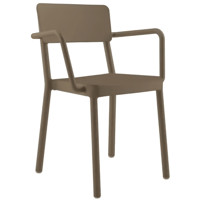 Silla Comercial para Bistró Protección UV - RESOL LISBOA ARMCHAIR - Varios Colores - Asiento y Respaldo en Polipropileno - 00819 - Resol - NOGAL BEAT - Sillas